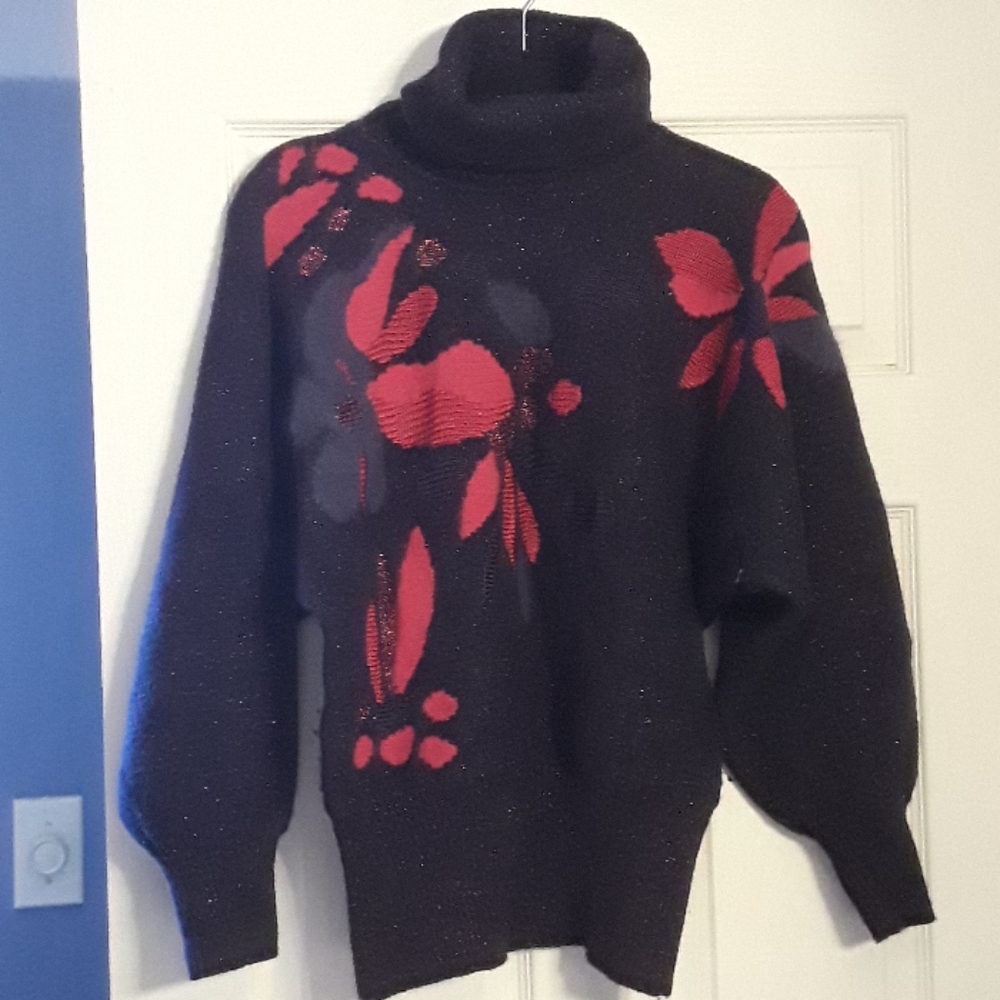 Jaques Vert Vintage Sweater Plum Fuschia,  Glitter